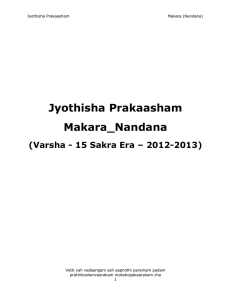 Jyothisha Prakaasham Makara_Nandana