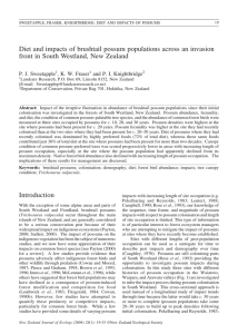 Diet and impacts of brushtail possum populations across an