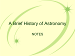 A Brief History of Astronomy (Notes)