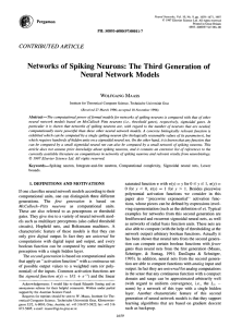 Networks of Spiking Neurons: The Third Generation of