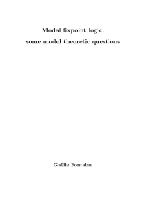 Modal fixpoint logic: some model theoretic questions