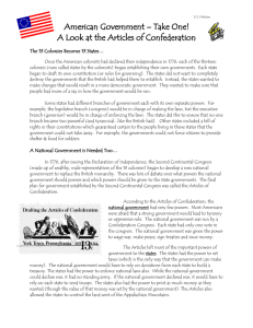 Introduction to the Articles of Confederation