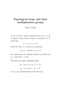 Topological loops and their multiplication groups
