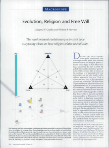 Evolution, Religion and Free Will