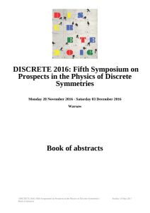DISCRETE 2016: Fifth Symposium on Prospects in the Physics of