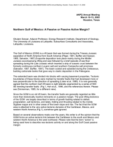 ABSTRACT: Northern Gulf of Mexico: A Passive or Passive Active