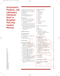 Instruments, Products, and Laboratory Chemicals Used in Hospitals