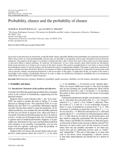 Probability, chance and the probability of chance