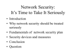 Network Security: It`s Time to Take It Seriously