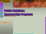 Public Relations Sponsorship Programs