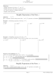 Simplify Expressions of the Form a Simplify Expressions of the Form a