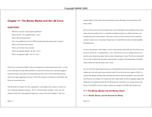 Chapter 11: The Money Market and the LM Curve Copyright MHHE