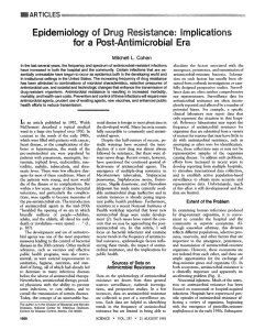 Epidem iology of Drug Resistance: Implications for a Post