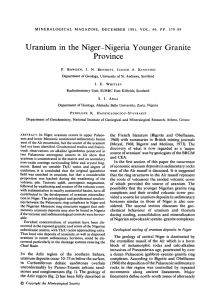Uranium in the Niger-Nigeria Younger Granite Province