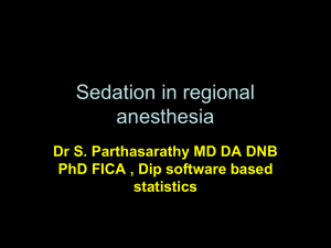 Sedation in regional anesthesia mgmc