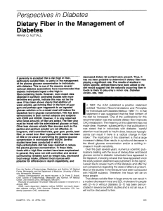 Dietary Fiber in the Management of