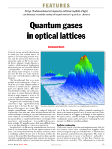 Quantum gases in optical lattices