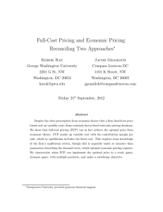 Full-Cost Pricing and Economic Pricing