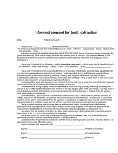 Consent for tooth extraction