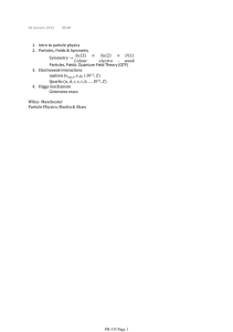 Intro to particle physics 1. Particles, Fields