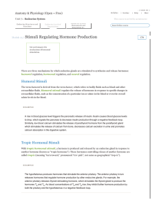 Module 25 / Stimuli Regulating Hormone Production