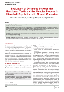 Evaluation of Distances between the Mandibular Teeth and the