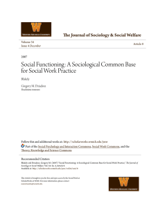 Social Functioning: A Sociological Common Base for Social Work