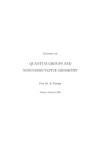 QUANTUM GROUPS AND NONCOMMUTATIVE GEOMETRY