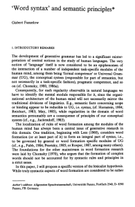 `Word syntax` and semantic principles