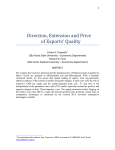 Direction, Extension and Price of Exports` Quality