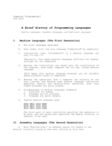 Brief History of Programming Languages