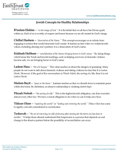 Jewish Concepts for Healthy Relationships