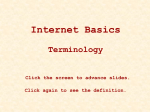 CIS 199 -- Internet Basics – Terminology