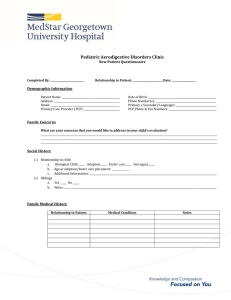 Pediatric Aerodigestive Clinic Intake Form