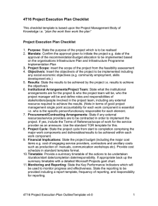 Project Execution Plan Checklist