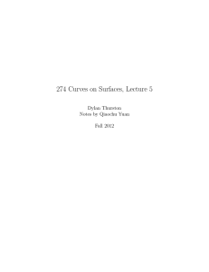 274 Curves on Surfaces, Lecture 5