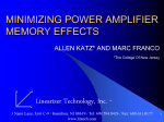 MINIMIZING POWER AMPLIFIER MEMORY EFFECTS