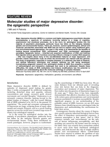 Molecular studies of major depressive disorder