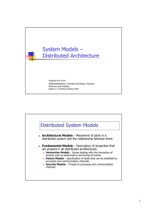 System Models – Distributed Architecture