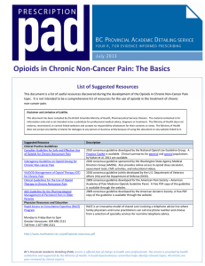 Opioids in Chronic Non-Cancer Pain: The Basics