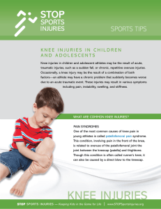 knee injuries - American Orthopaedic Society for Sports Medicine