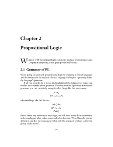 Chapter 2 Propositional Logic