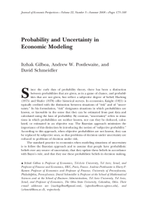 Probability and Uncertainty in Economic Modeling
