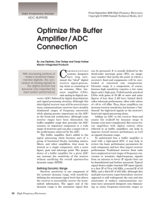 Optimize the Buffer Amplifier/ADC Connection