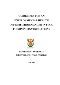 guidelines for an environmental health officer (eho) engaged in food