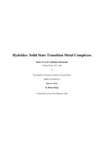 Hydrides: Solid State Transition Metal Complexes