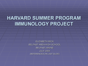 Immunology Project - Harvard Life Sciences Outreach Program
