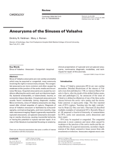 Aneurysms of the Sinuses of Valsalva
