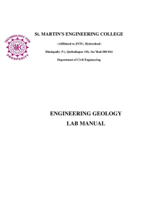 Engineering Geology Lab - st Martin`s Engineering college