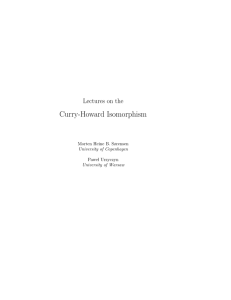 Curry-Howard Isomorphism - Department of information engineering
